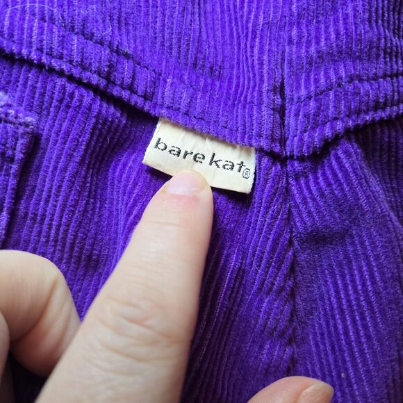 Vintage‎ Bare Kat Corduroy Purple Straight Leg Pants 30" Waist Rare - Picture 3 of 9